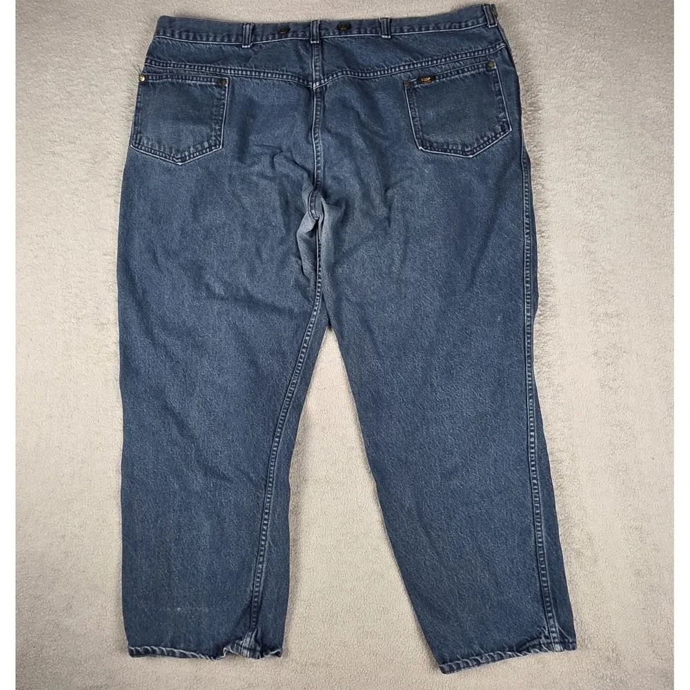 Vintage KEY Jeans Mens 50x30 (46x28) Blue Suspender Buttons Workwear Made in USA
